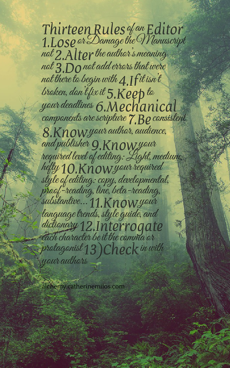 Thirteen Rules of an Editor
